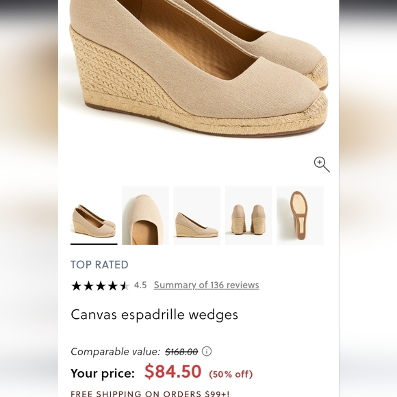 NEW - Womens J. Crew Gold ✨️ Espadrille 3 In Wedge Heel with Textured Toe Size 9 - Picture 9 of 10